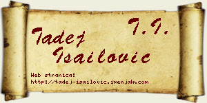 Tadej Isailović vizit kartica